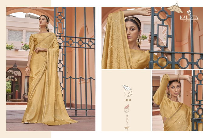 Kalista Inara Chiffon Embroidered Party Wear Saree Catalog
